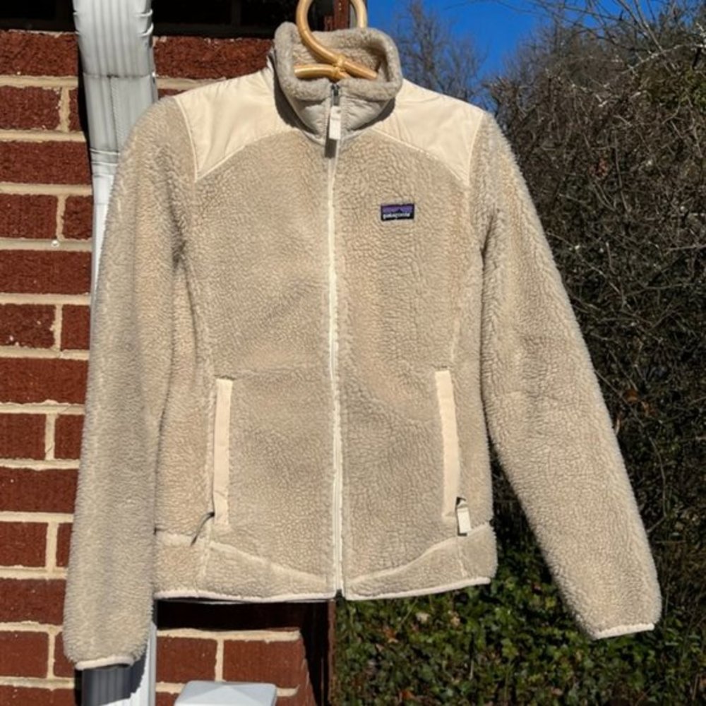 Patagonia Full Zip Sherpa Jacket Cream Women's Small